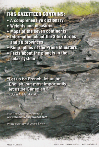 A Student's Dictionary &amp; Gazetteer; Canadian Edition